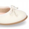 Washable summer Nappa leather Ballet shoes with adjustable ribbon.