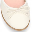 Washable summer Nappa leather Ballet shoes with adjustable ribbon.