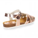 Metal bride leather girl sandal shoes BIO style to dress.