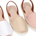 EXTRA SOFT leather Menorquina sandals with rear strap and glitter finishes.