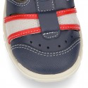 SPORT Leather sandals with hook and loop strap for kids.