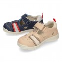 SPORT Leather sandals with hook and loop strap for kids.