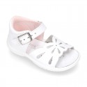 Washable leather sandal shoes with butterfly design and FLEXIBLE soles.