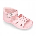 Washable leather sandal shoes with butterfly design and FLEXIBLE soles.