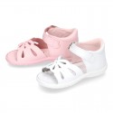 Washable leather sandal shoes with butterfly design and FLEXIBLE soles.