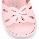 Washable leather sandal shoes with butterfly design and FLEXIBLE soles.