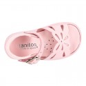 Washable leather sandal shoes with butterfly design and FLEXIBLE soles.