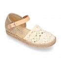 MACRAME design canvas little espadrille style shoes.