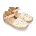 MACRAME design canvas little espadrille style shoes.