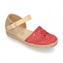 MACRAME design canvas little espadrille style shoes.