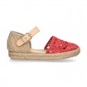 MACRAME design canvas little espadrille style shoes.