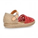 MACRAME design canvas little espadrille style shoes.