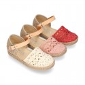 MACRAME design canvas little espadrille style shoes.