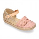 MACRAME design canvas little espadrille style shoes.