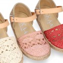 MACRAME design canvas little espadrille style shoes.