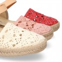 MACRAME design canvas little espadrille style shoes.