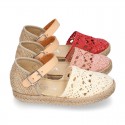 MACRAME design canvas little espadrille style shoes.