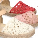 MACRAME design canvas little espadrille style shoes.