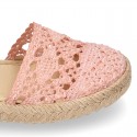 MACRAME design canvas little espadrille style shoes.