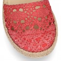 MACRAME design canvas little espadrille style shoes.