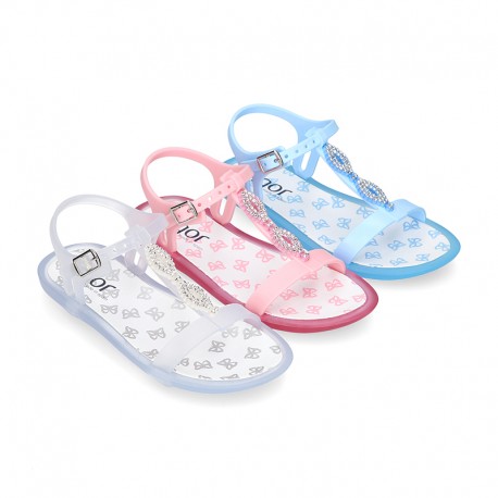 Jelly shoes T-Strap sandal style with GLOSS design.