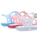 Jelly shoes T-Strap sandal style with GLOSS design.