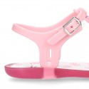 Jelly shoes T-Strap sandal style with GLOSS design.