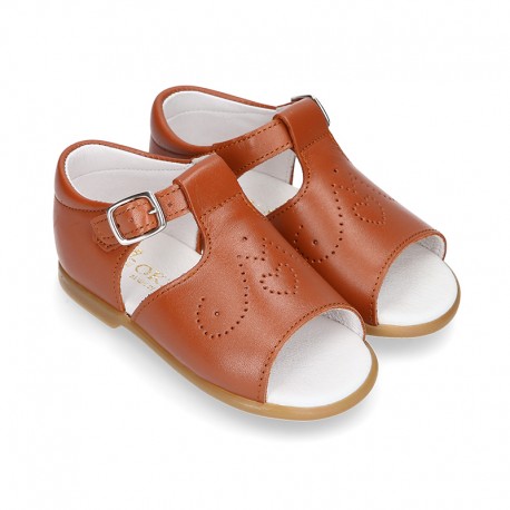 COWHIDE color Nappa leather kids sandal shoes.