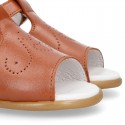 COWHIDE color Nappa leather kids sandal shoes.