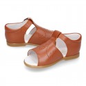 COWHIDE color Nappa leather kids sandal shoes.