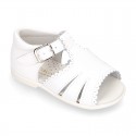 PATENT leather Little kids Sandal shoes with sccallop.