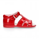 PATENT leather Little kids Sandal shoes with sccallop.