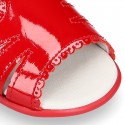 PATENT leather Little kids Sandal shoes with sccallop.