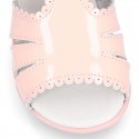 PATENT leather Little kids Sandal shoes with sccallop.