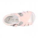 PATENT leather Little kids Sandal shoes with sccallop.