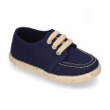 Cotton canvas boat shoes espadrilles style.