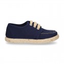 Cotton canvas boat shoes espadrilles style.