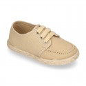 Cotton canvas boat shoes espadrilles style.