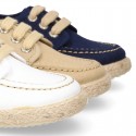 Cotton canvas boat shoes espadrilles style.