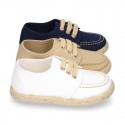 Cotton canvas boat shoes espadrilles style.