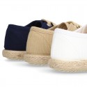 Cotton canvas boat shoes espadrilles style.