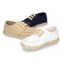 Cotton canvas boat shoes espadrilles style.