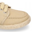 Cotton canvas boat shoes espadrilles style.