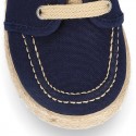 Cotton canvas boat shoes espadrilles style.