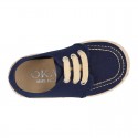 Cotton canvas boat shoes espadrilles style.