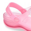 Kids jelly shoes with SURFI CLOG design for beach and pool use.