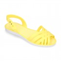 Women Ballet flat style jelly shoes sandal style for the Beach and Pool i SOLID colors.