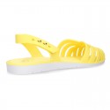 Women Ballet flat style jelly shoes sandal style for the Beach and Pool i SOLID colors.