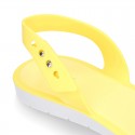 Women Ballet flat style jelly shoes sandal style for the Beach and Pool i SOLID colors.