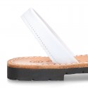 Classic kids Menorquina sandals with rear strap in white SOFT Nappa leather.